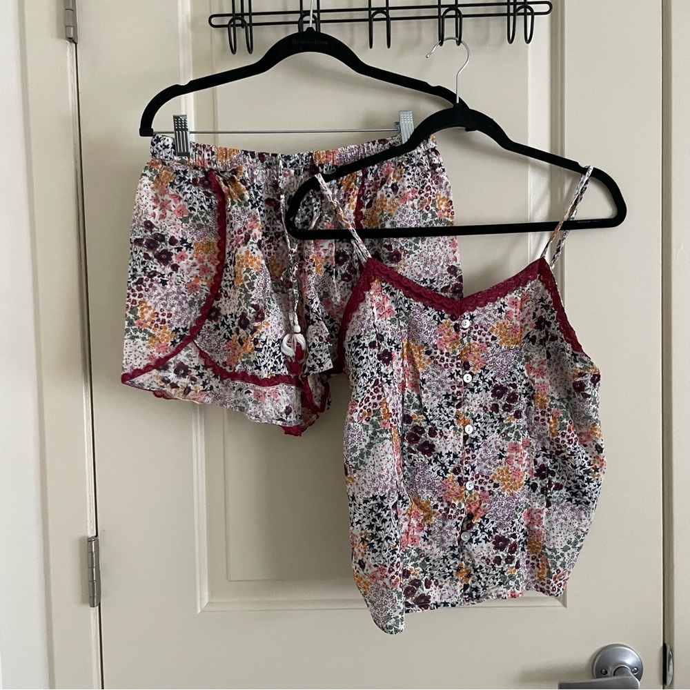 Cynthia Rowley floral lacy pajama set